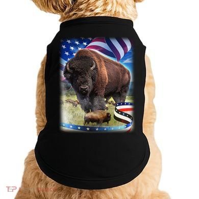 American Bison USA Flag Buffalo Doggie Tank
