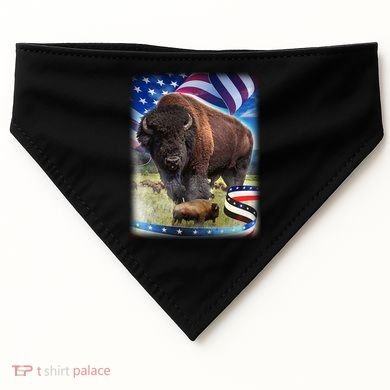 American Bison USA Flag Buffalo USA-Made Doggie Bandana