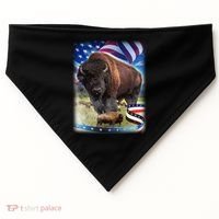 American Bison USA Flag Buffalo USA-Made Doggie Bandana thumb 0