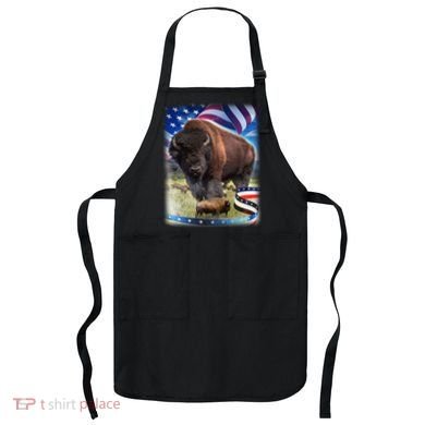 American Bison USA Flag Buffalo Apron