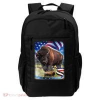 American Bison USA Flag Buffalo Backpack thumb 0
