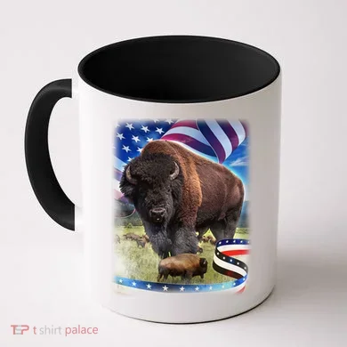 American Bison USA Flag Buffalo Coffee Mug