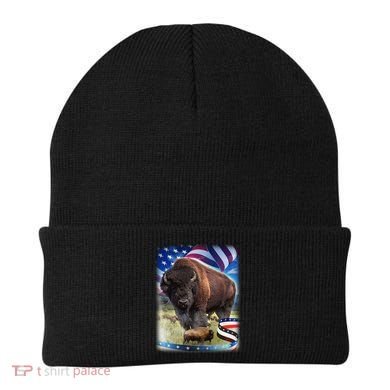 American Bison USA Flag Buffalo Beanie