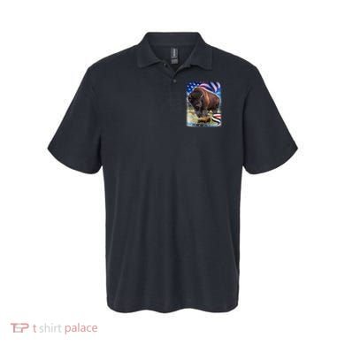 American Bison USA Flag Buffalo Polo