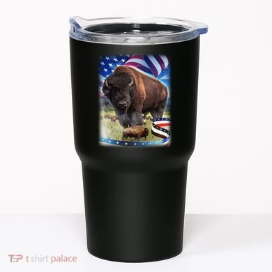 American Bison USA Flag Buffalo Tumbler