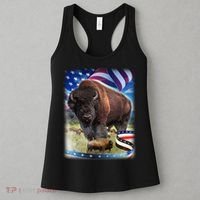 American Bison USA Flag Buffalo Women's Tank Top thumb 3