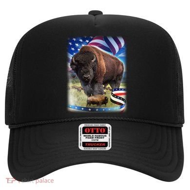 American Bison USA Flag Buffalo Hat