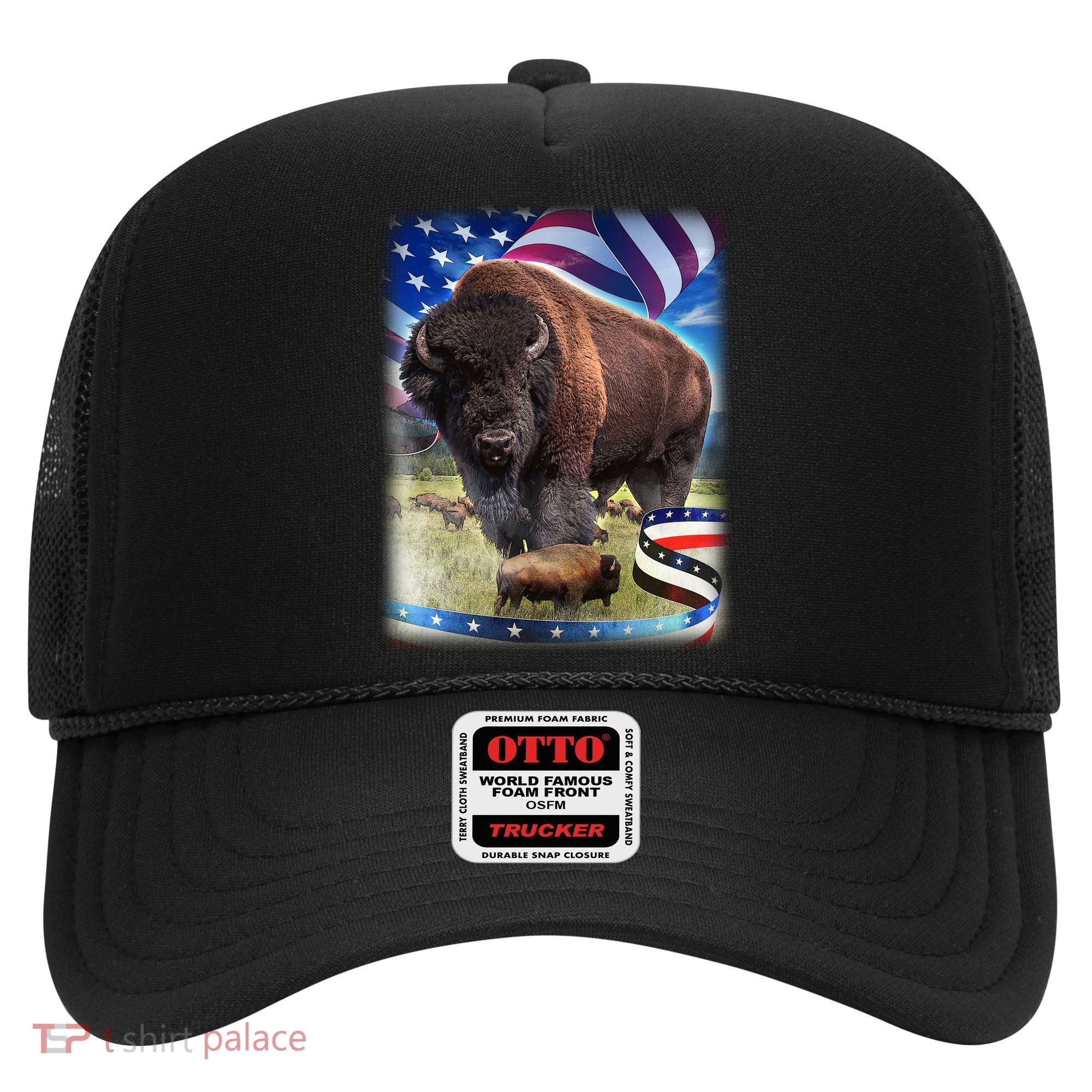 American Bison USA Flag Buffalo Hat