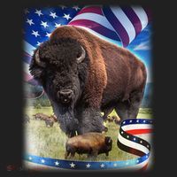 American Bison USA Flag Buffalo Hat thumb 2