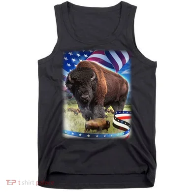 American Bison USA Flag Buffalo Tank Top
