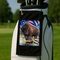 American Bison USA Flag Buffalo Golf Towel thumb 2