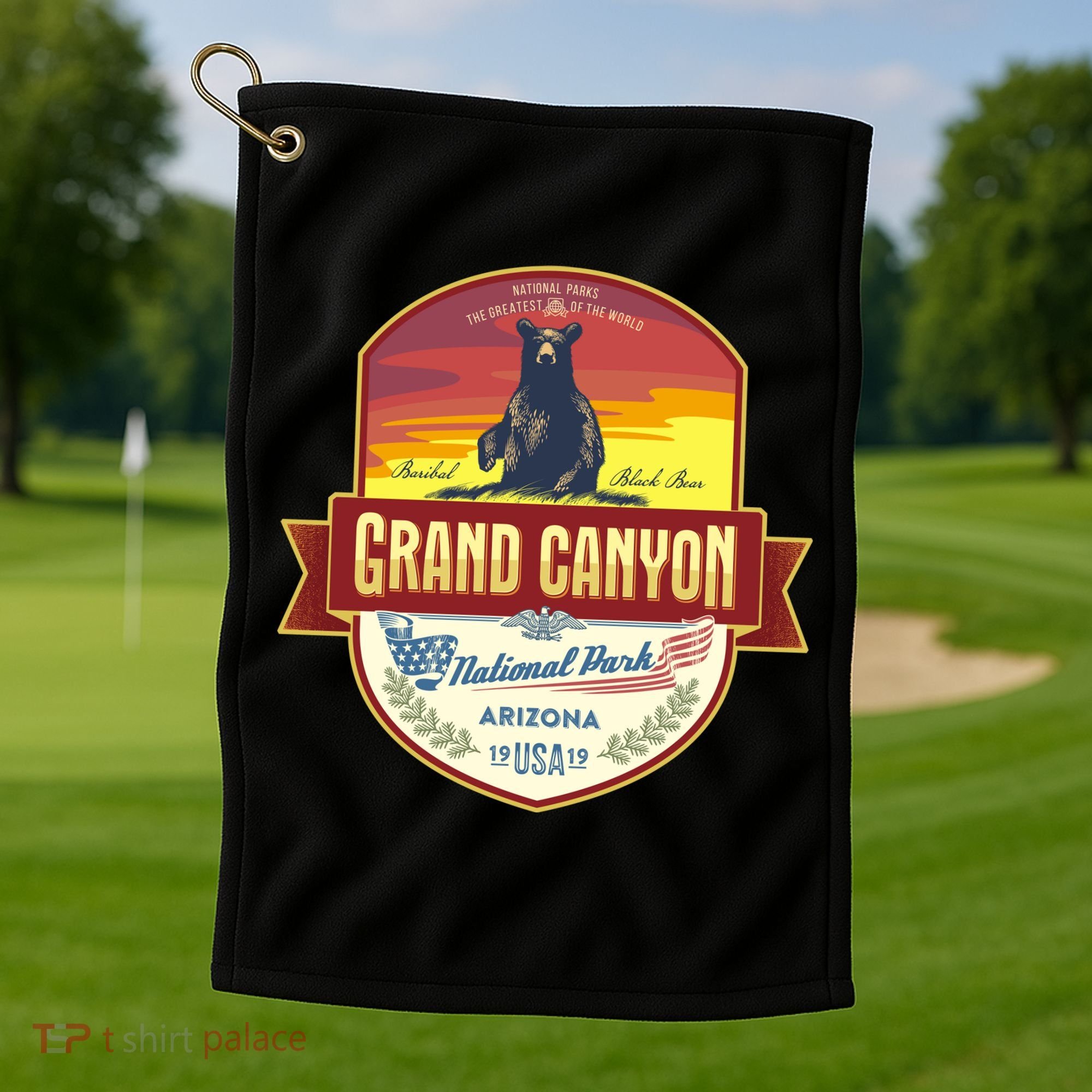 American Black Bear Grand Canyon National Park Golf Towel