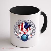 American Bowling Team Flag Coffee Mug thumb 1