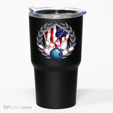 American Bowling Team Flag Tumbler