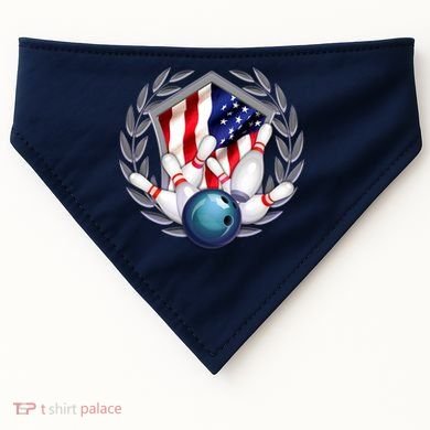 American Bowling Team Flag USA-Made Doggie Bandana