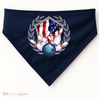 American Bowling Team Flag USA-Made Doggie Bandana thumb 0