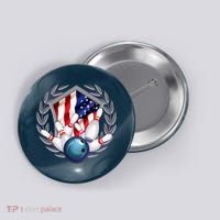 American Bowling Team Flag Button thumb 0