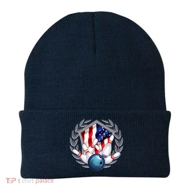 American Bowling Team Flag Beanie