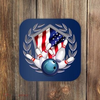 American Bowling Team Flag Coaster