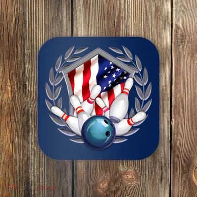 American Bowling Team Flag Coaster