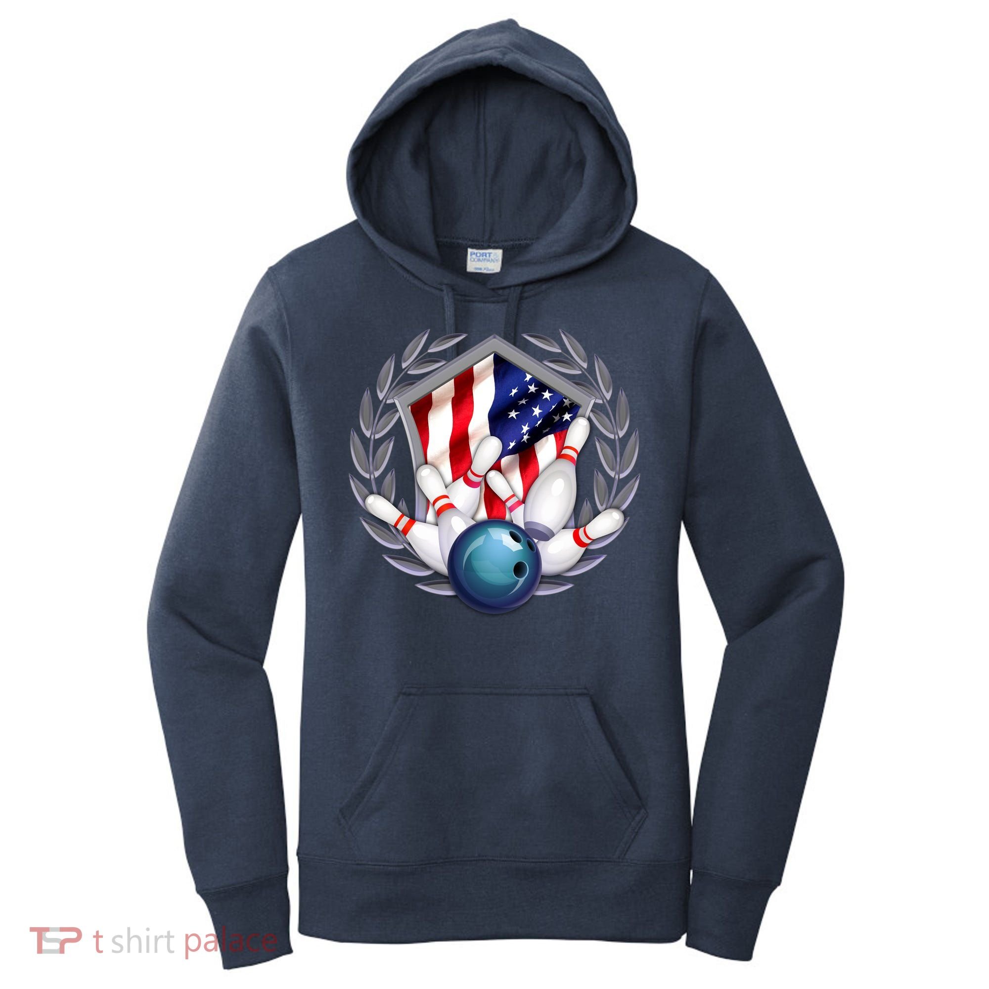 American Bowling Team Flag Women's Hoodie