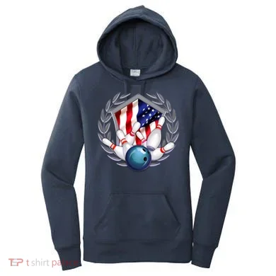 American Bowling Team Flag Women's Hoodie
