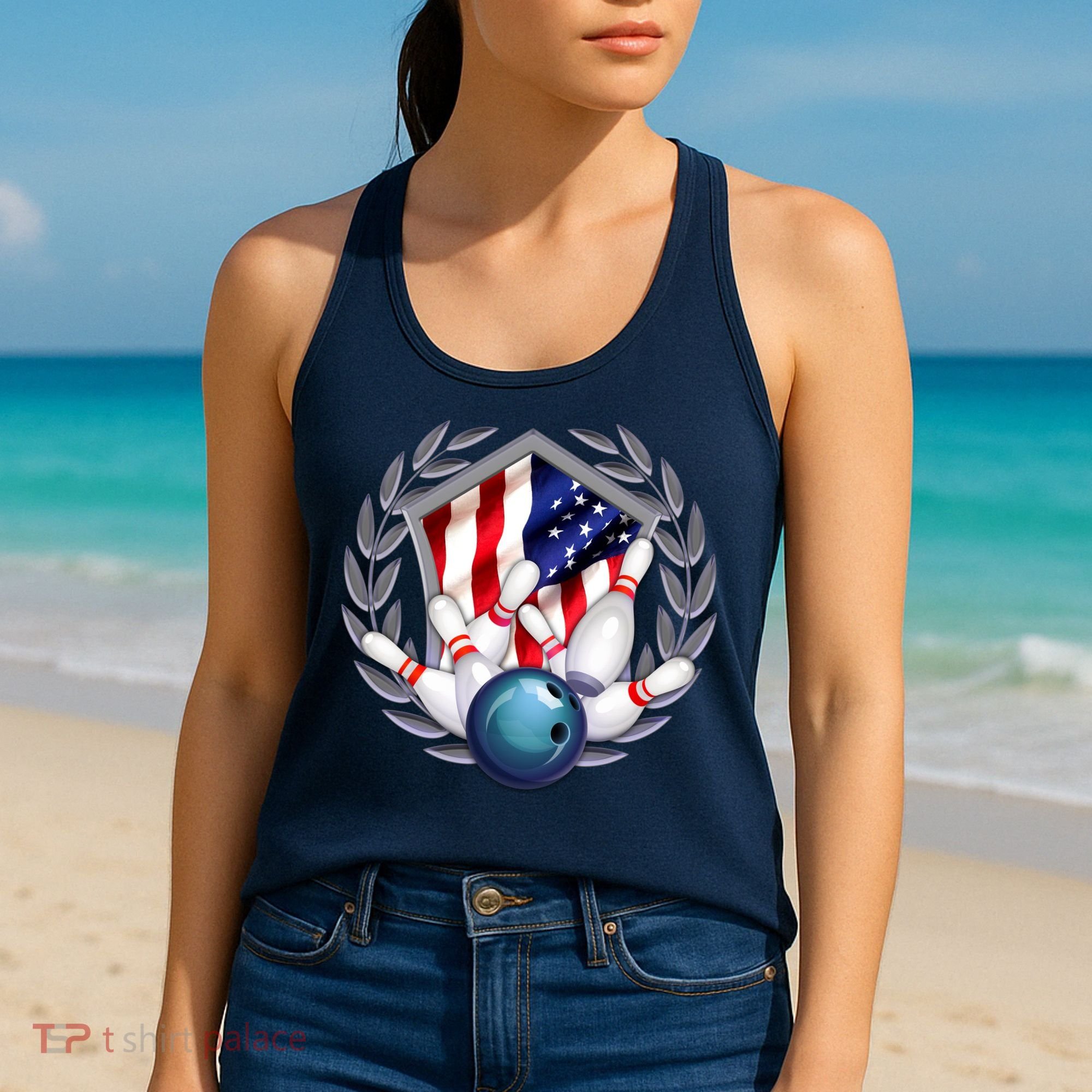 American Bowling Team Flag Women's Tank Top