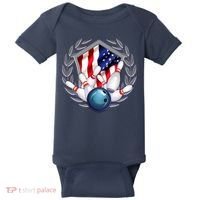 American Bowling Team Flag Baby Bodysuit thumb 0
