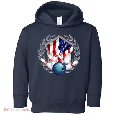 American Bowling Team Flag Toddler Hoodie