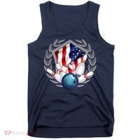 American Bowling Team Flag Tank Top thumb 0