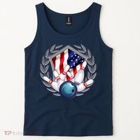 American Bowling Team Flag Tank Top thumb 2