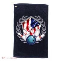 American Bowling Team Flag Golf Towel thumb 0