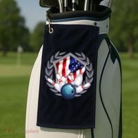 American Bowling Team Flag Golf Towel thumb 2
