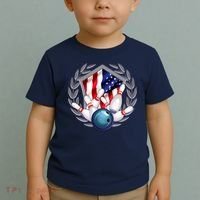 American Bowling Team Flag Toddler T-Shirt thumb 2