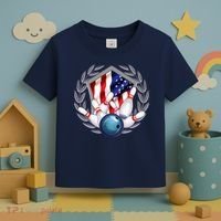 American Bowling Team Flag Toddler T-Shirt thumb 3