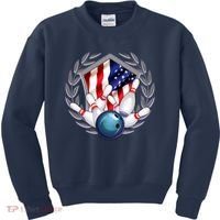 American Bowling Team Flag Kids Sweatshirt thumb 0