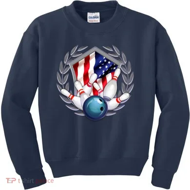 American Bowling Team Flag Kids Sweatshirt