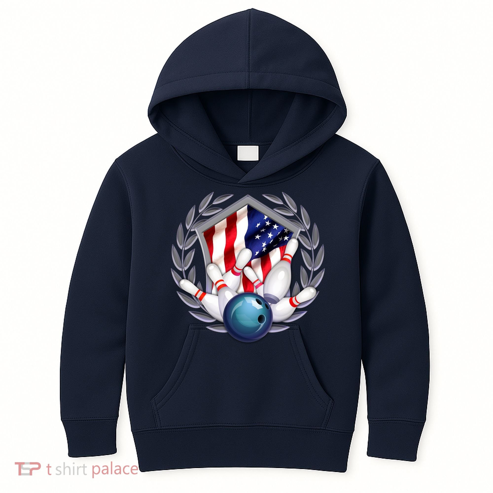 American Bowling Team Flag Kids Hoodie