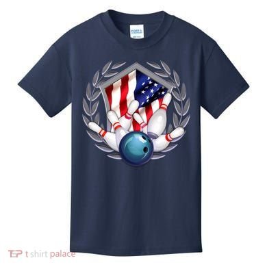 American Bowling Team Flag Kids T-Shirt