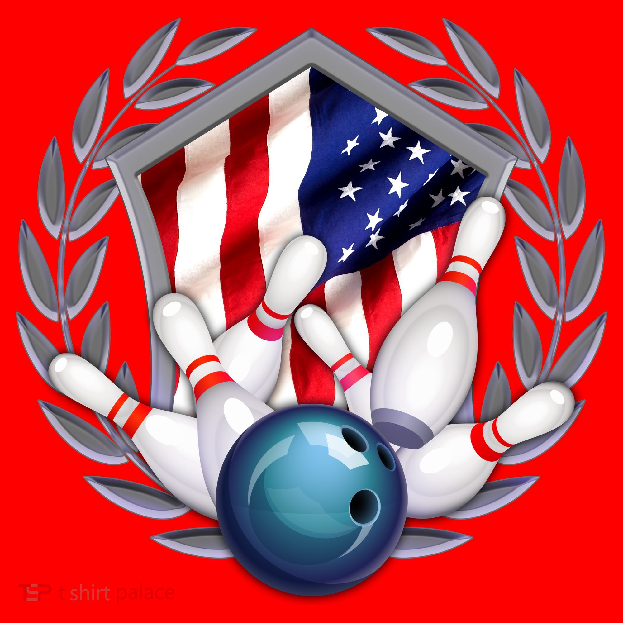American Bowling Team Flag Santa Hat