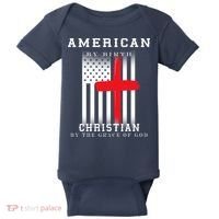 American By Birth Christian By The Grace Of God Baby Bodysuit thumb 0