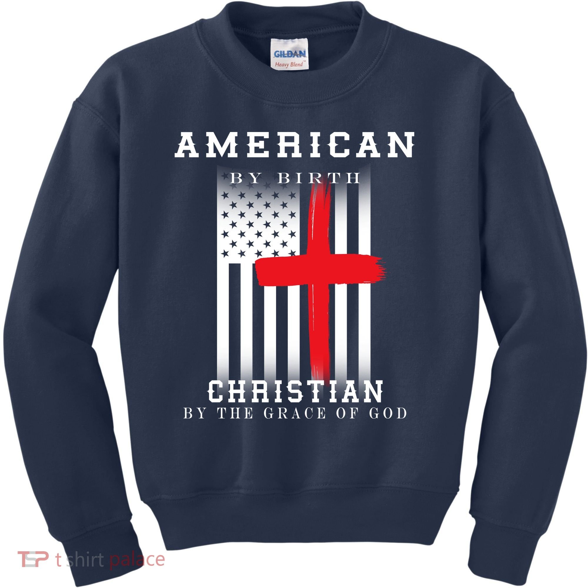 American By Birth Christian By The Grace Of God Kids Sweatshirt