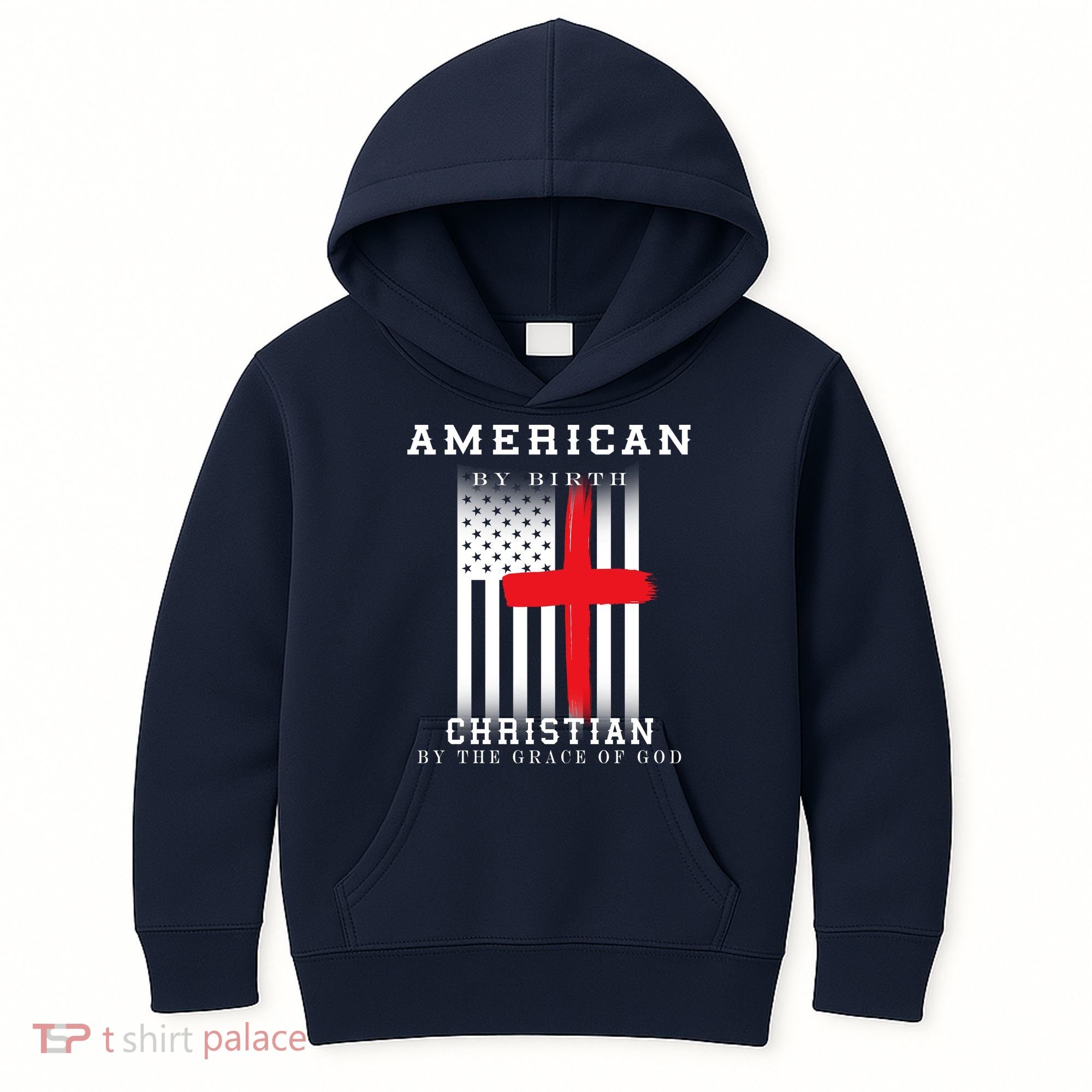 American By Birth Christian By The Grace Of God Kids Hoodie