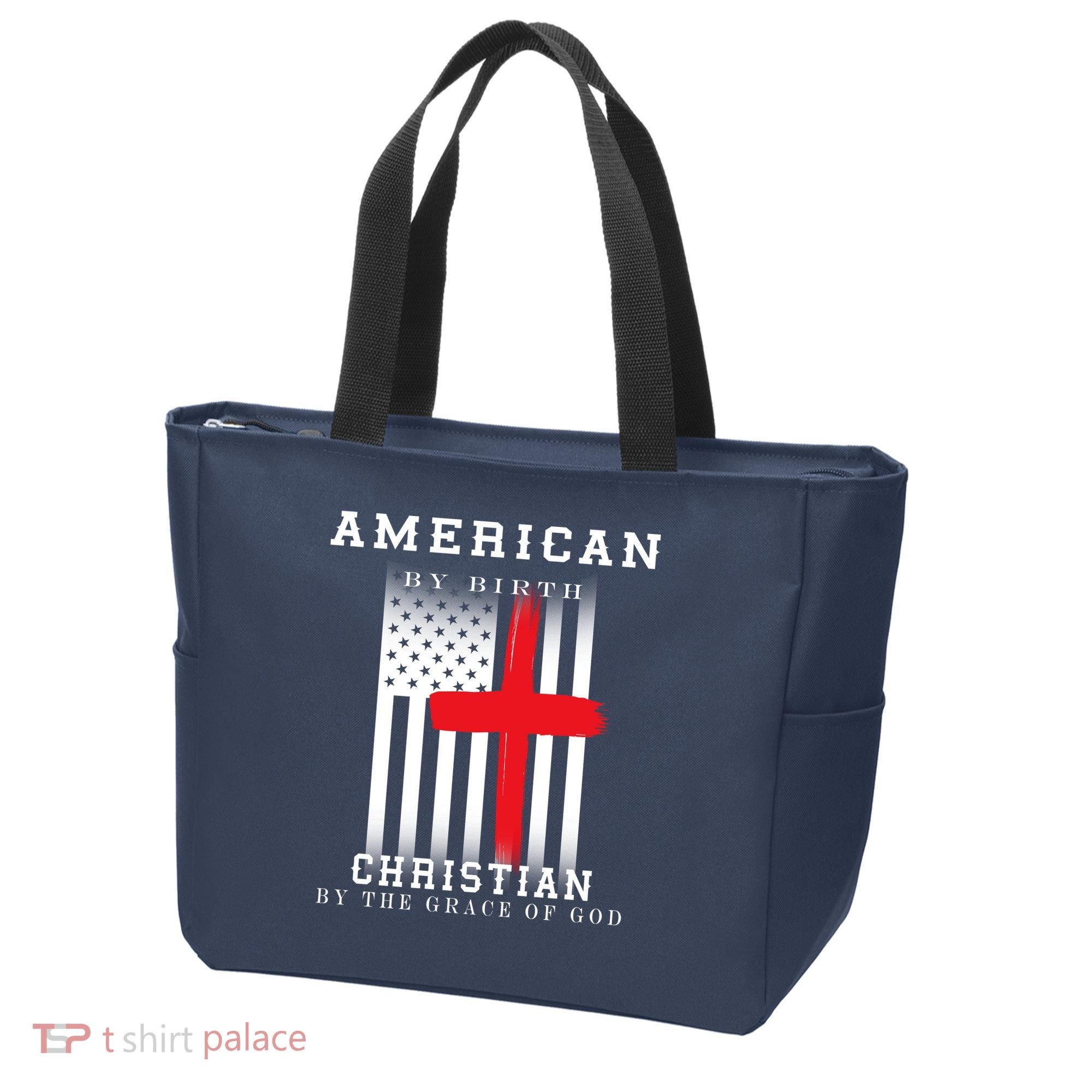 American By Birth Christian By The Grace Of God Tote Bag