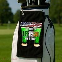 American By Birth Irish By Beer St. Patrick's Day Golf Towel thumb 2