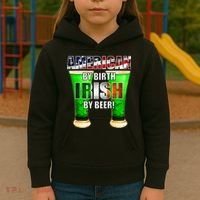 American By Birth Irish By Beer St. Patrick's Day Kids Hoodie thumb 3