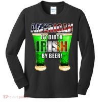 American By Birth Irish By Beer St. Patrick's Day Kids Long Sleeve Shirt thumb 0