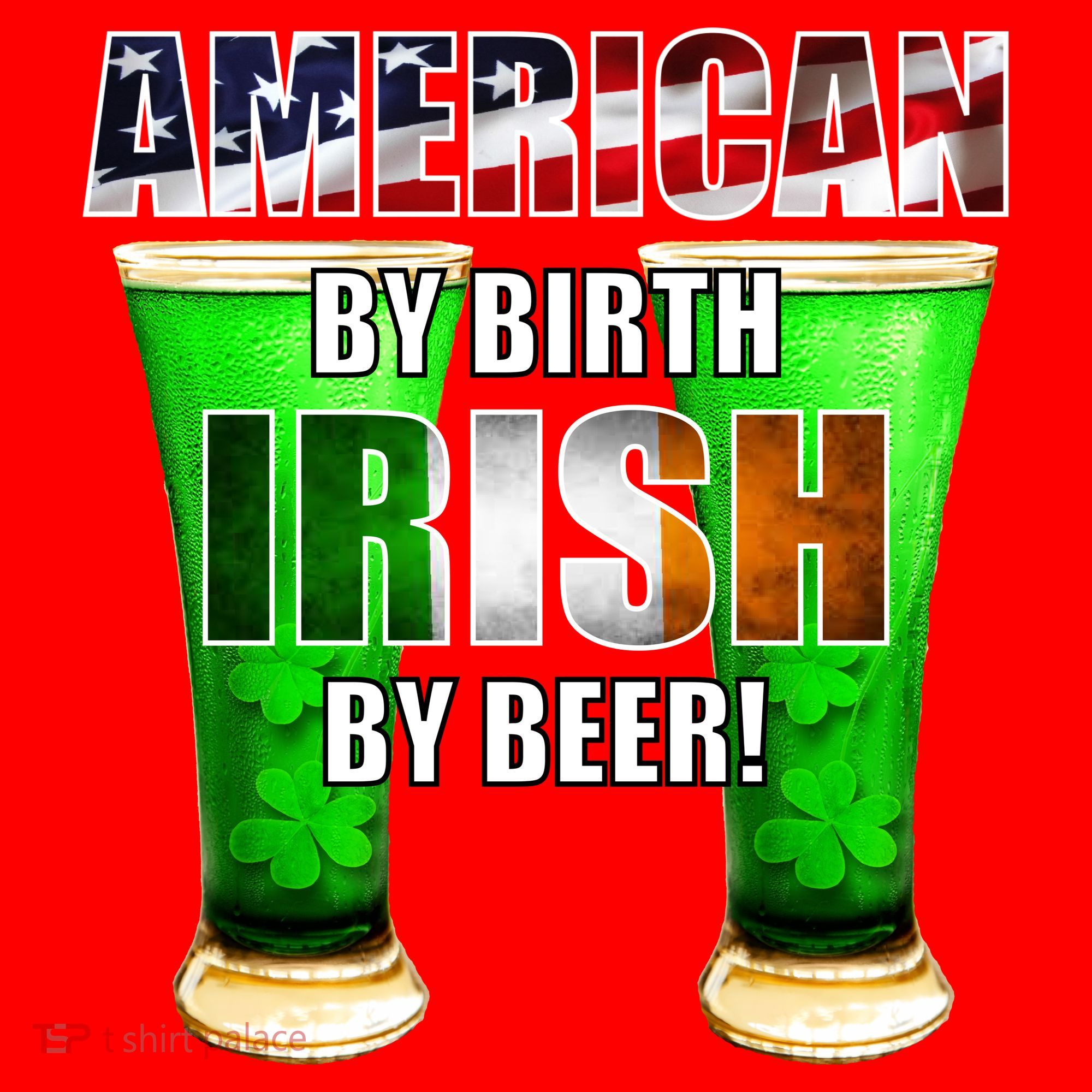 American By Birth Irish By Beer St. Patrick's Day Santa Hat