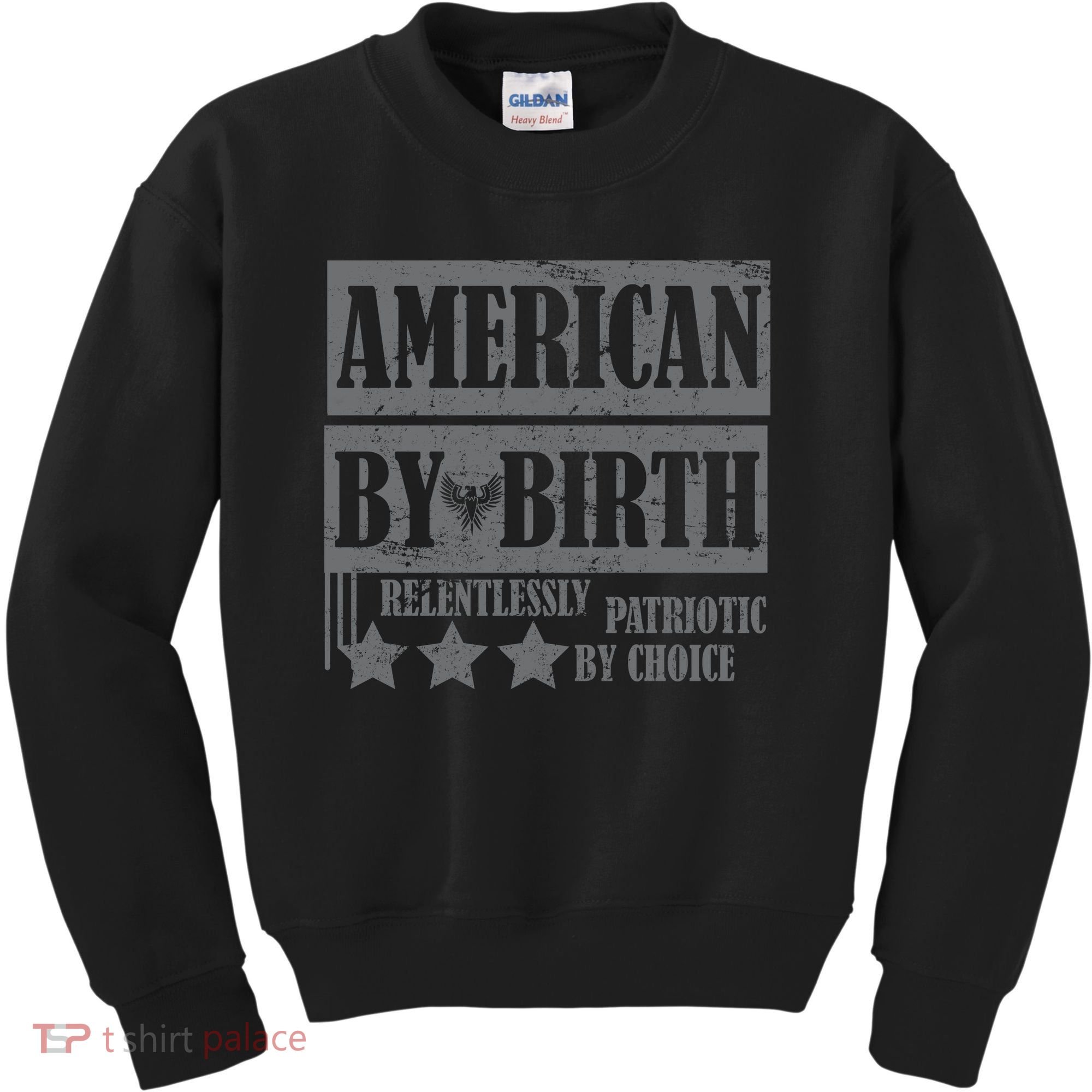 American By Birth Patriotic by Choice Kids Sweatshirt
