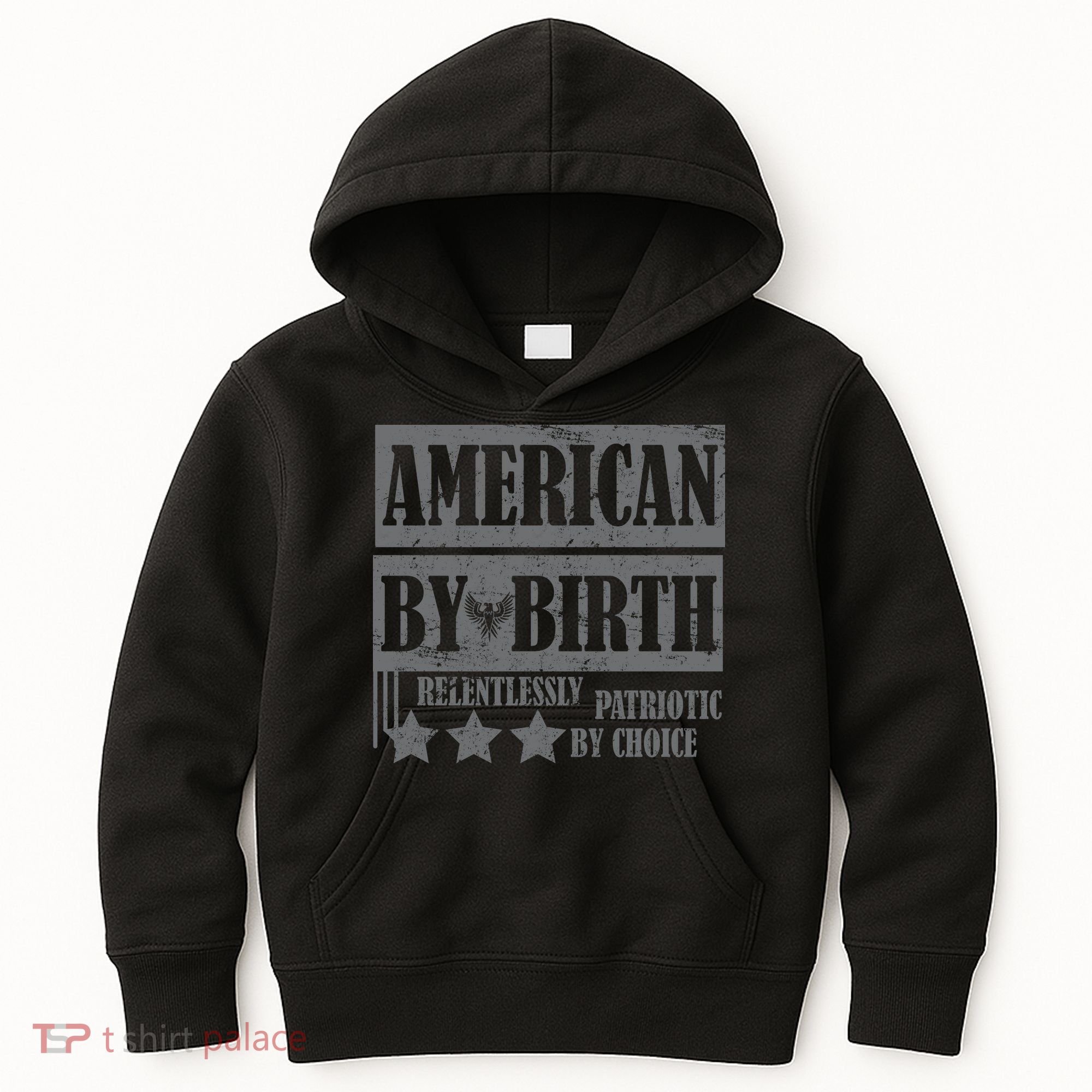 American By Birth Patriotic by Choice Kids Hoodie